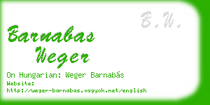 barnabas weger business card